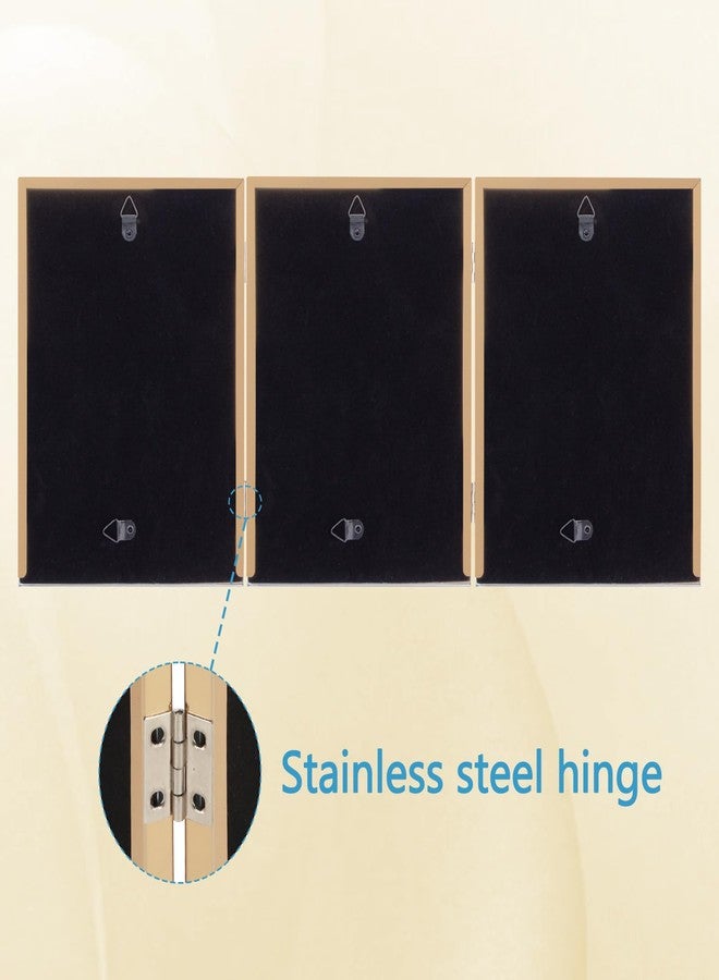 Lavezee إطار صور ثلاثي الطي من لافيزي، مقاس 5×7 بوصة، إطارات بيضاء عمودية بمفصلات، مصممة لعرض ثلاث صور مقاس 5×7 بوصة لتزيين الجدران أو أسطح الطاولات. - Image 5